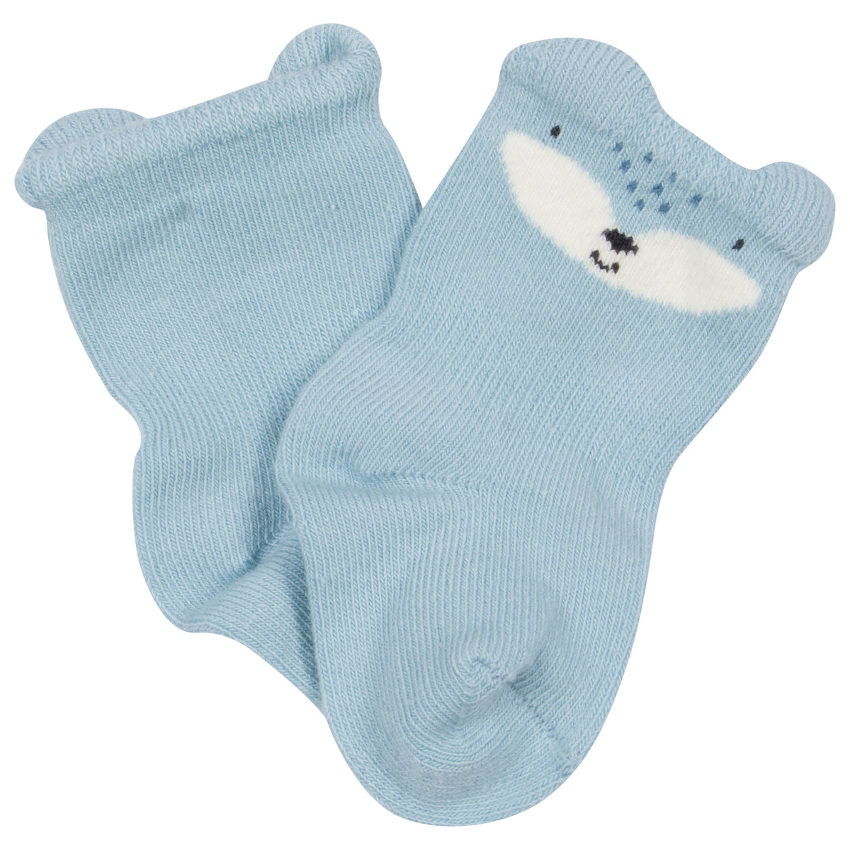 6-Pack Baby Boys Fox Wiggle Proof Socks, view 3