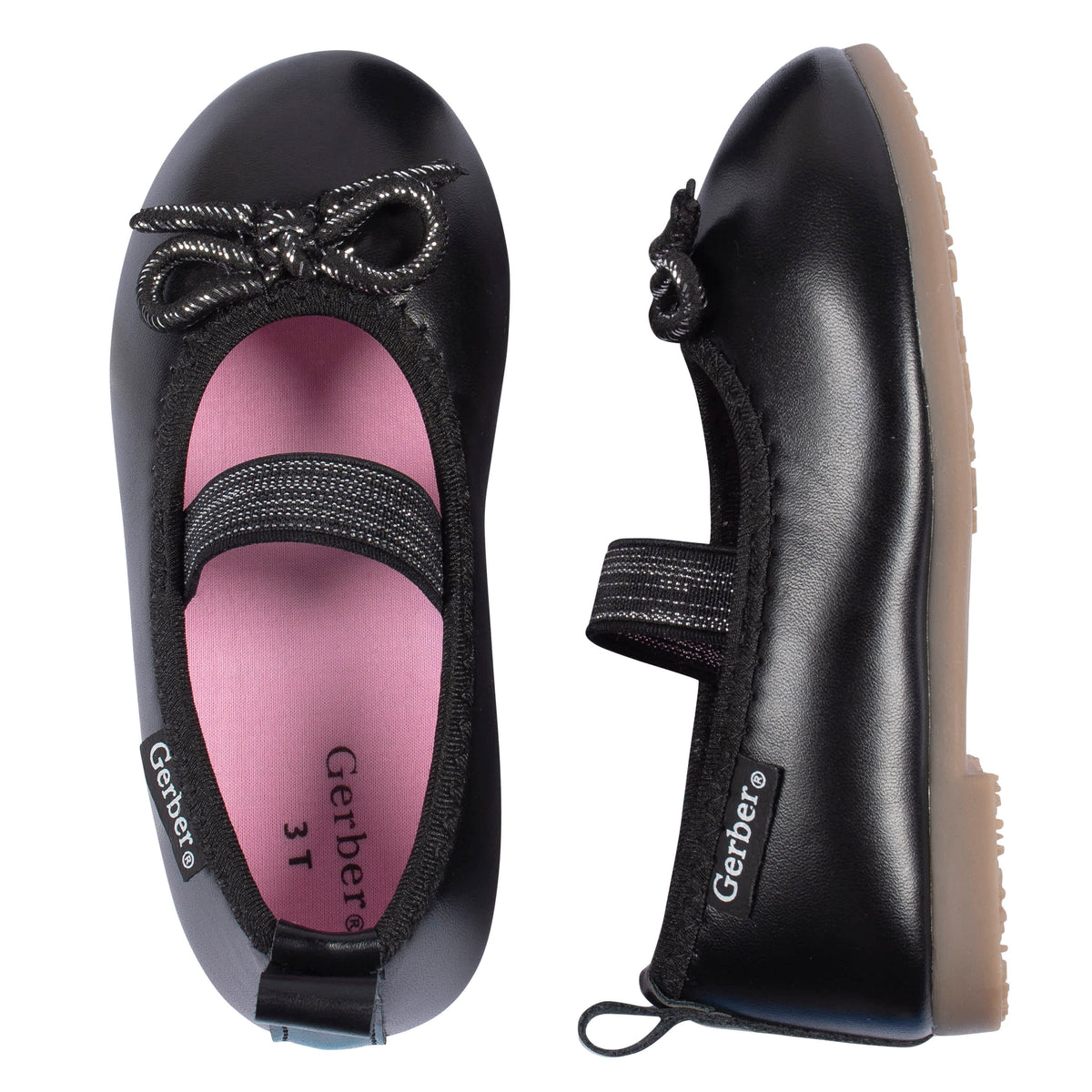 Infant & Toddler Girls Black Ballet Slipper, view 2