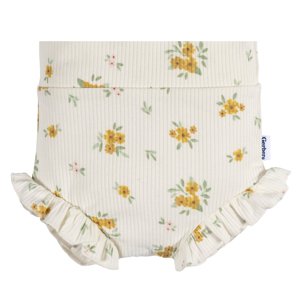 3-Pack Baby Girls Floral/Yellow/Green Bubble Short, view 6