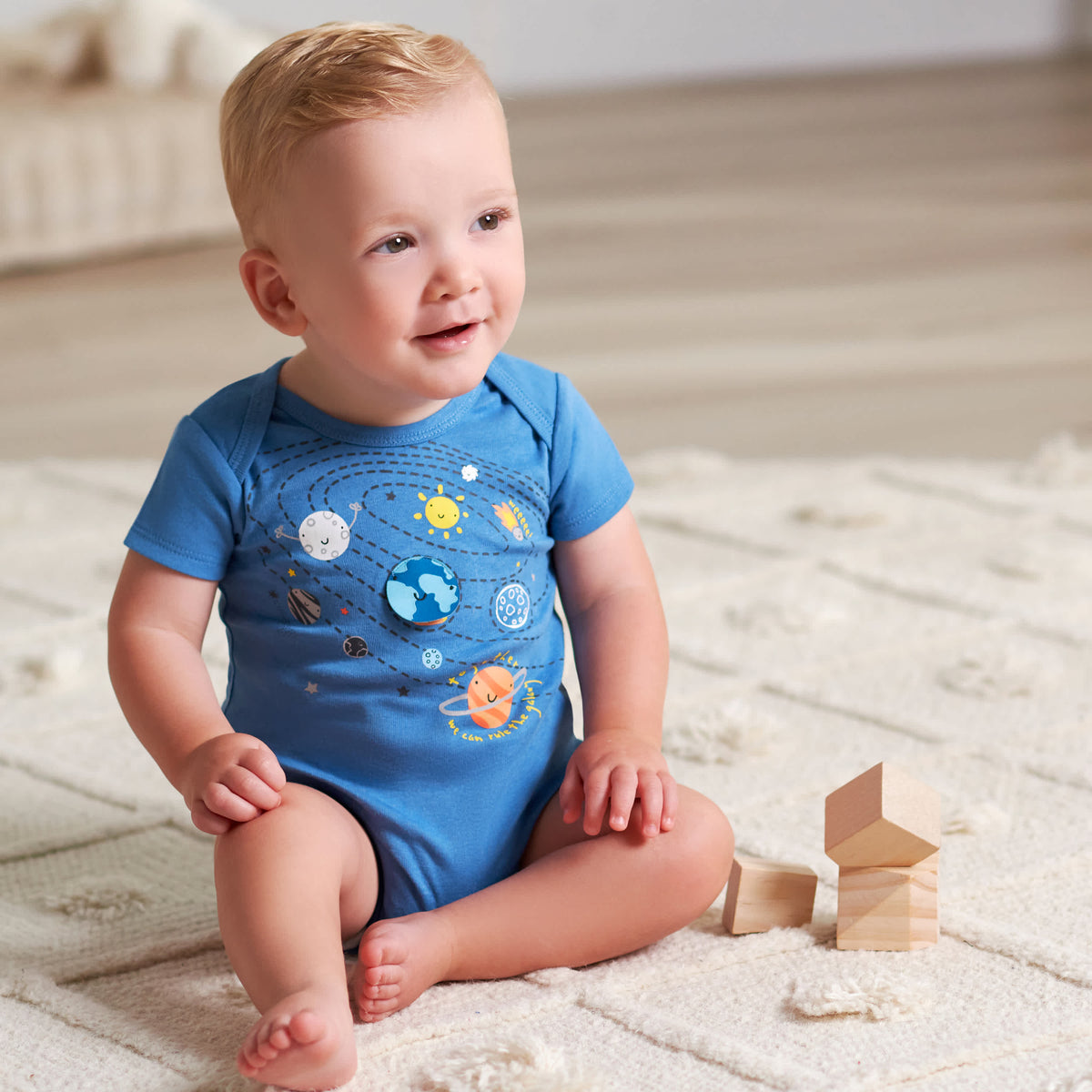 5-Pack Baby Boys Space Explorer Onesies Bodysuits, view 2