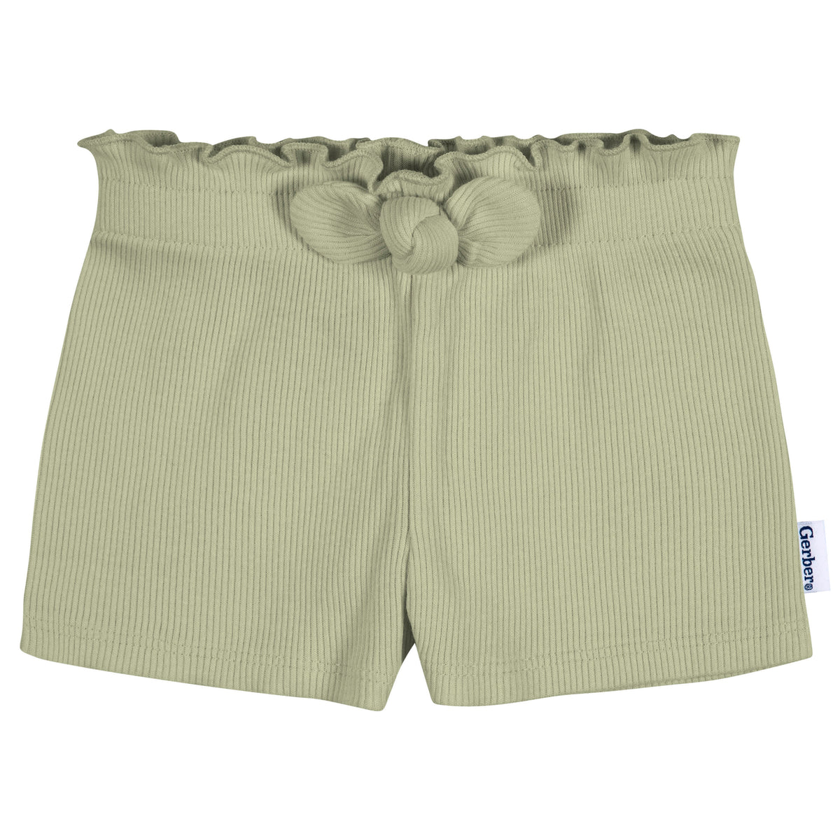 3-Pack Baby & Toddler Girls Grey Heather/Green/Black Pull-On Knit Short, view 4