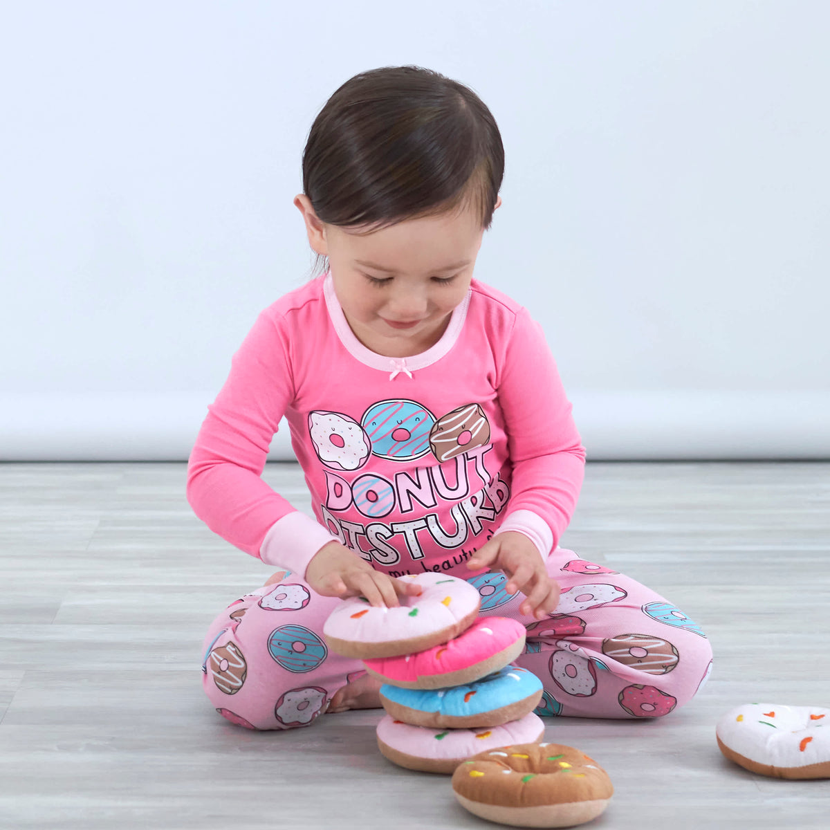 4-Piece Infant & Toddler Girls Donuts Snug Fit Cotton Pajamas, view 2