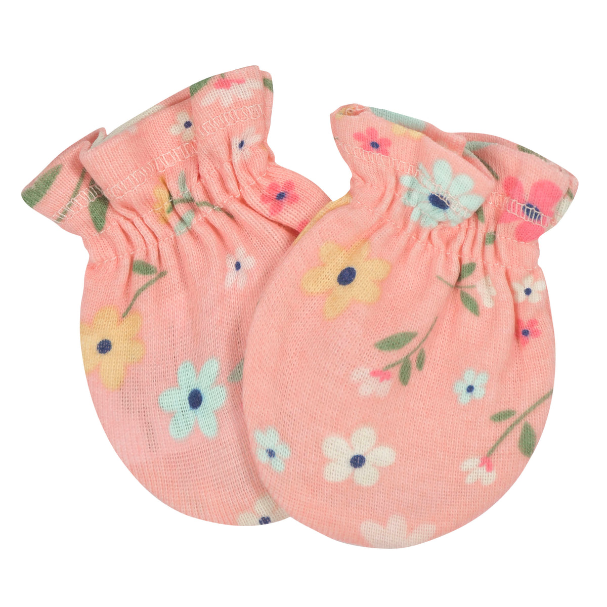 3-Pack Baby Girls Fox No Scratch Mittens, view 2