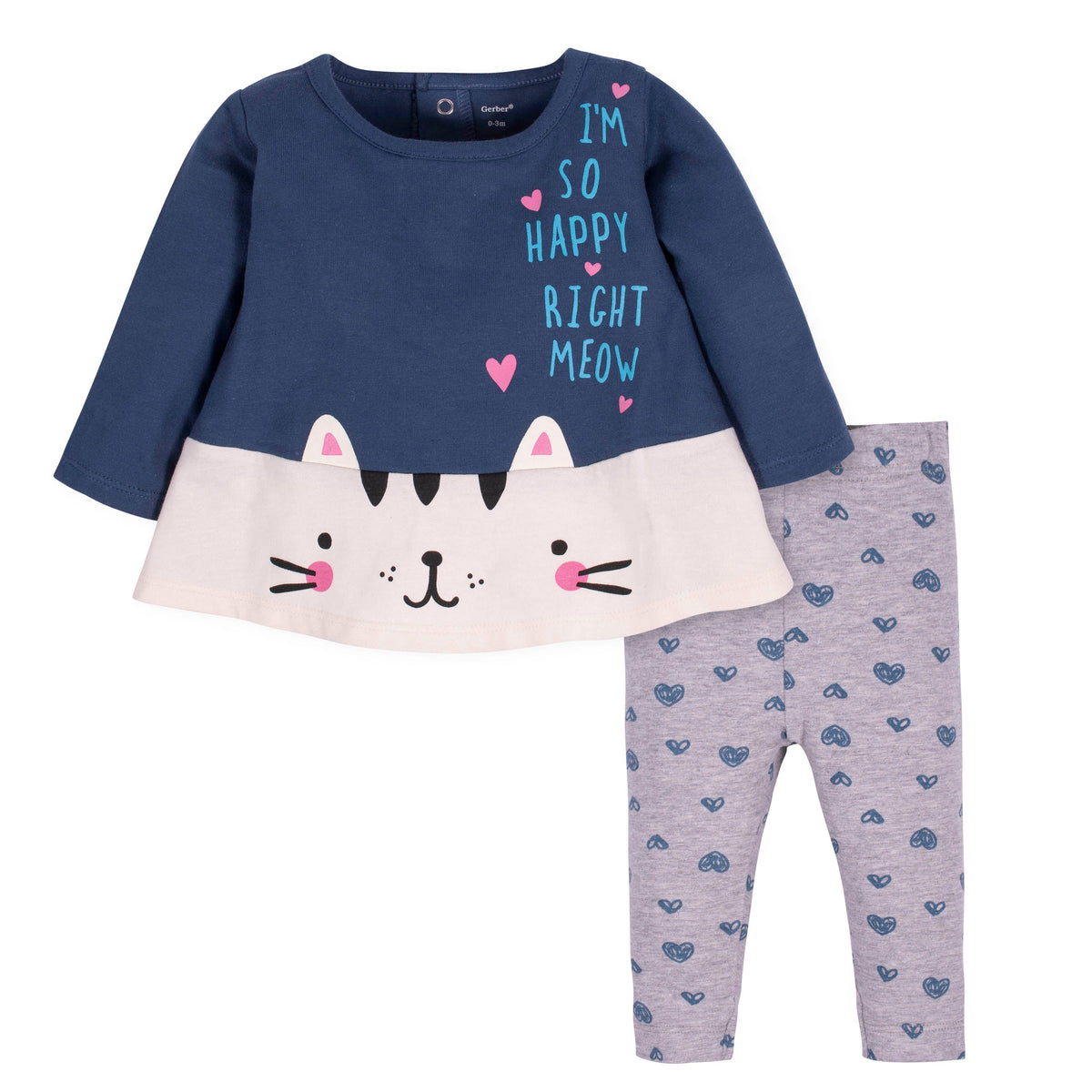 2-Piece Baby Girls Kitty Tunic and Legging Set