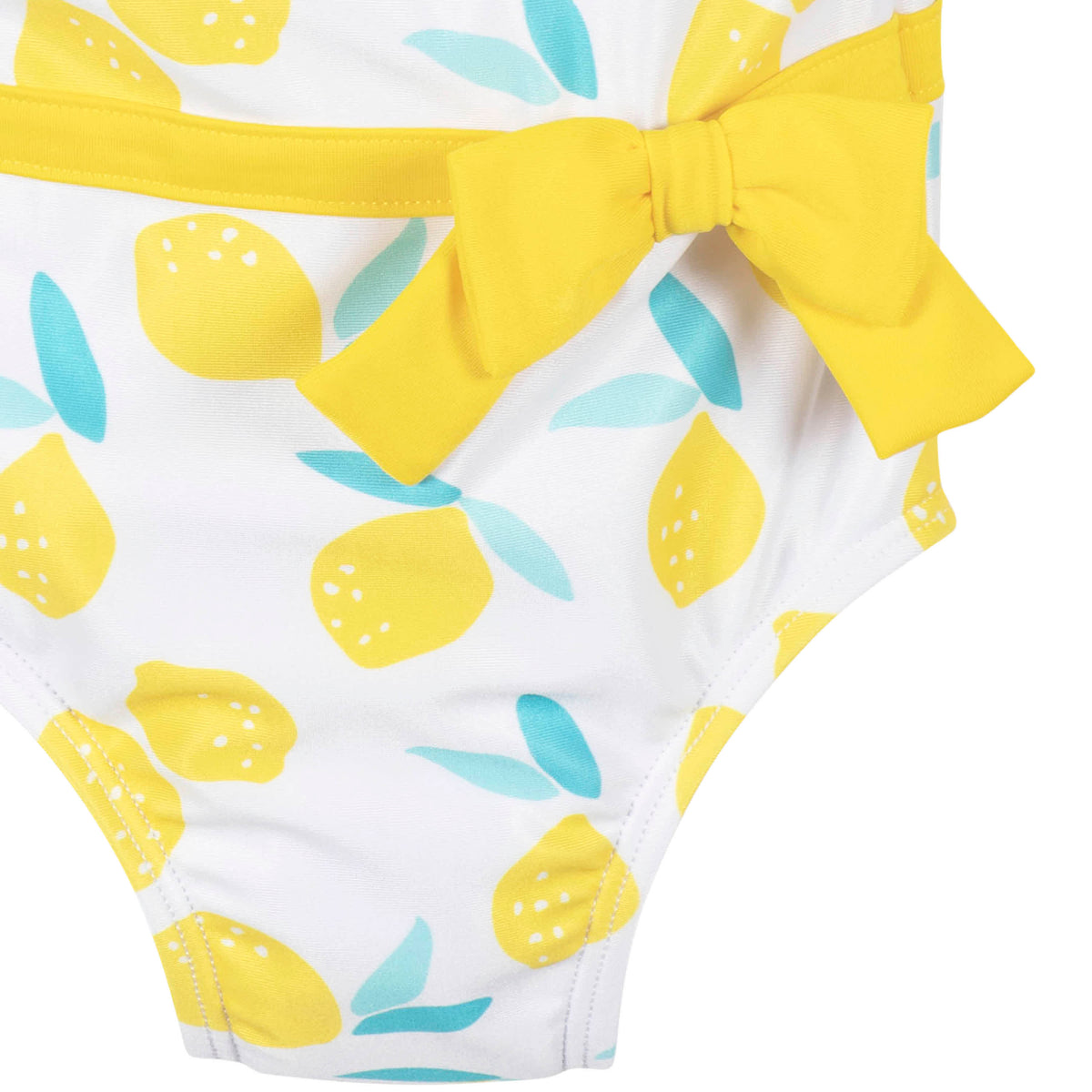 Baby Girls Lemon Squeeze One-Piece Swimsuit With Ruffle, view 4