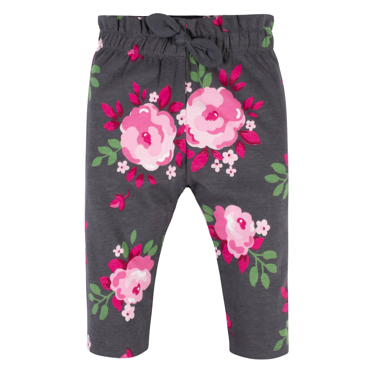 3-Piece Baby Girls Burgundy Garden Onesies Bodysuit, Pants & Headband Set, view 5