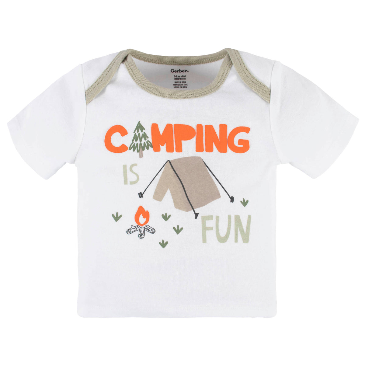 4-Piece Baby Boys Camping Fun Onesies Bodysuit, Tee, Shorts & Pant Set, view 2