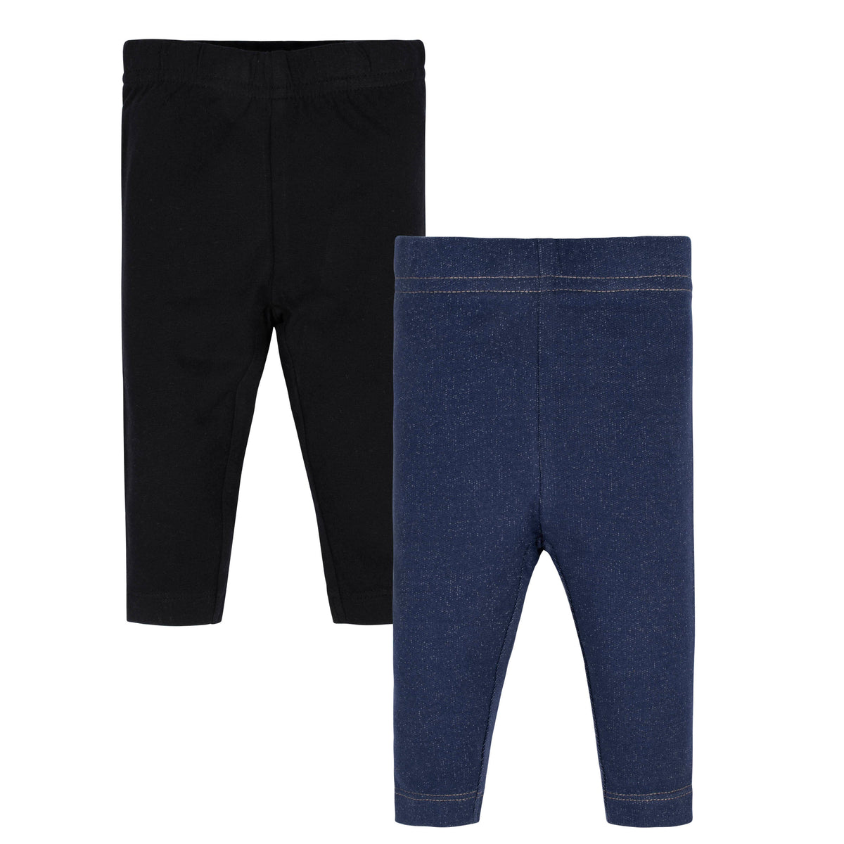 2-Pack Girls Black and Blue Leggings