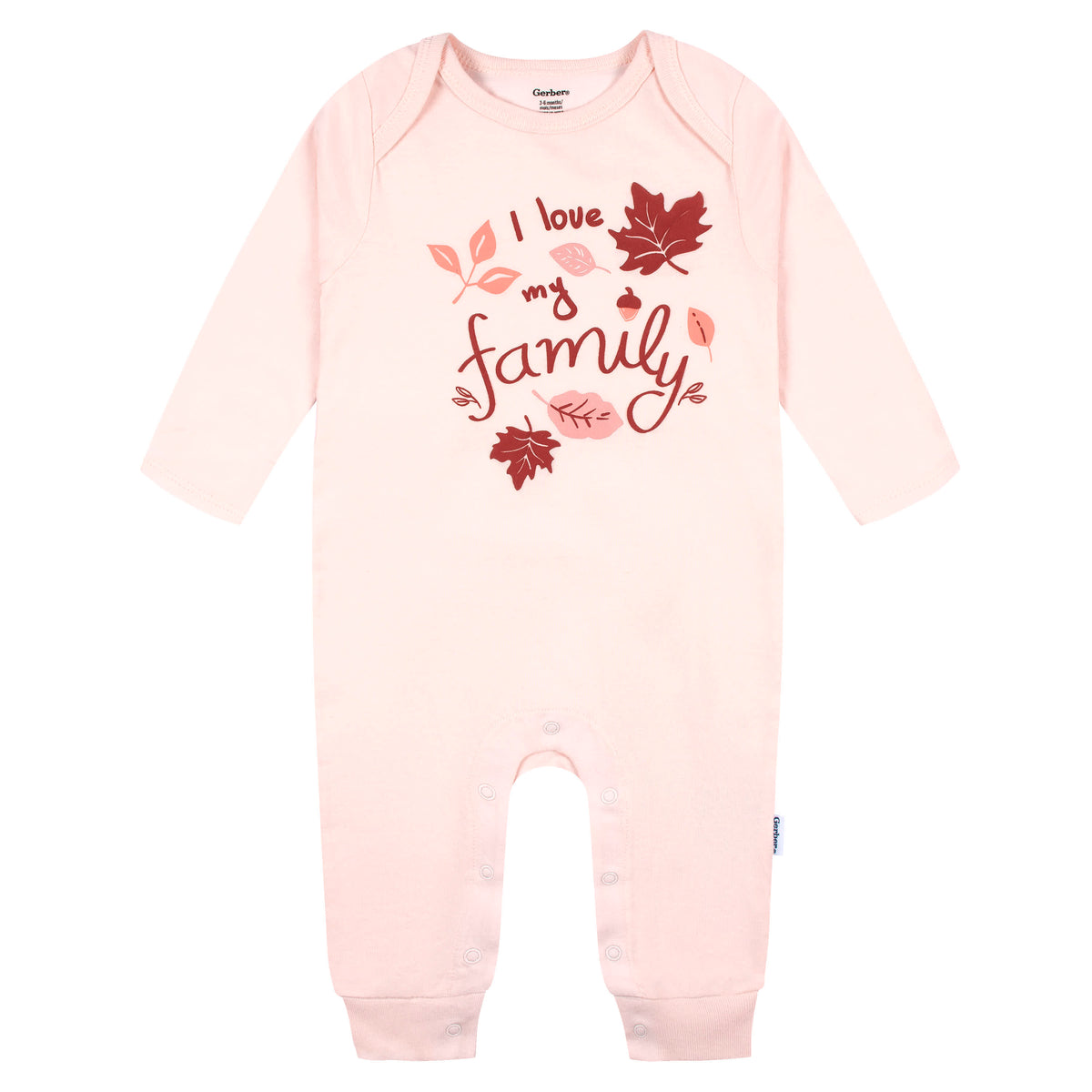 2-Pack Baby Girls Pink Leaves Rompers, view 2
