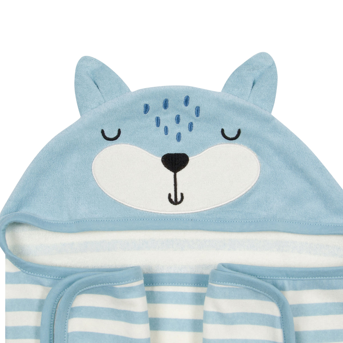 Baby Boys Fox Hooded Bath Wrap, view 2