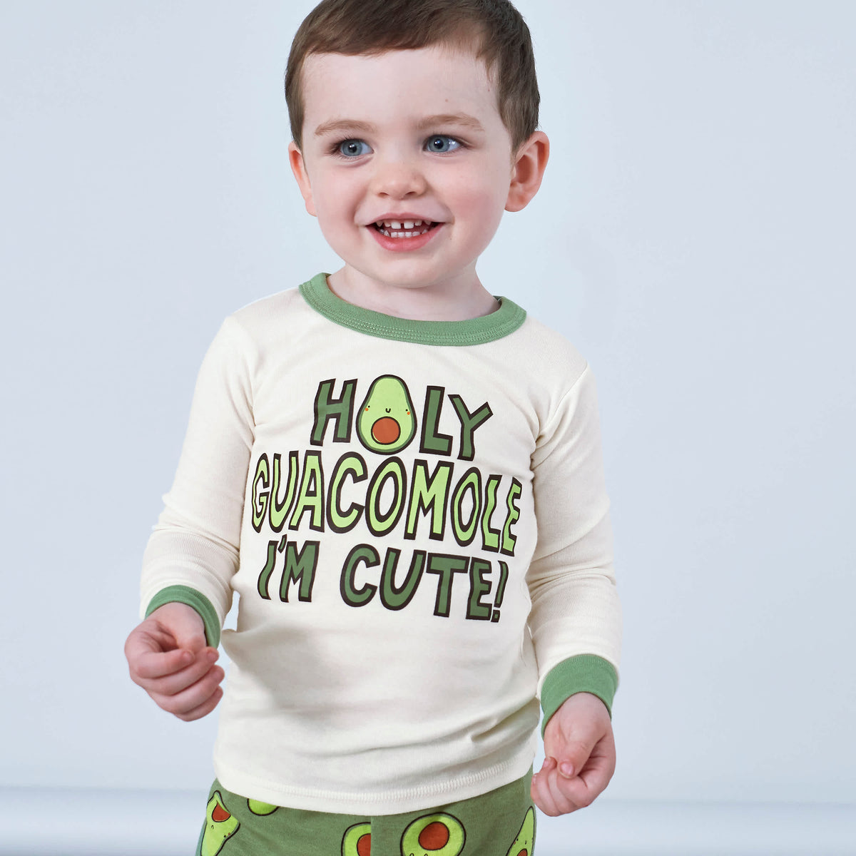 4-Piece Infant & Toddler Neutral Green Avocado Snug Fit Cotton Pajamas, view 3