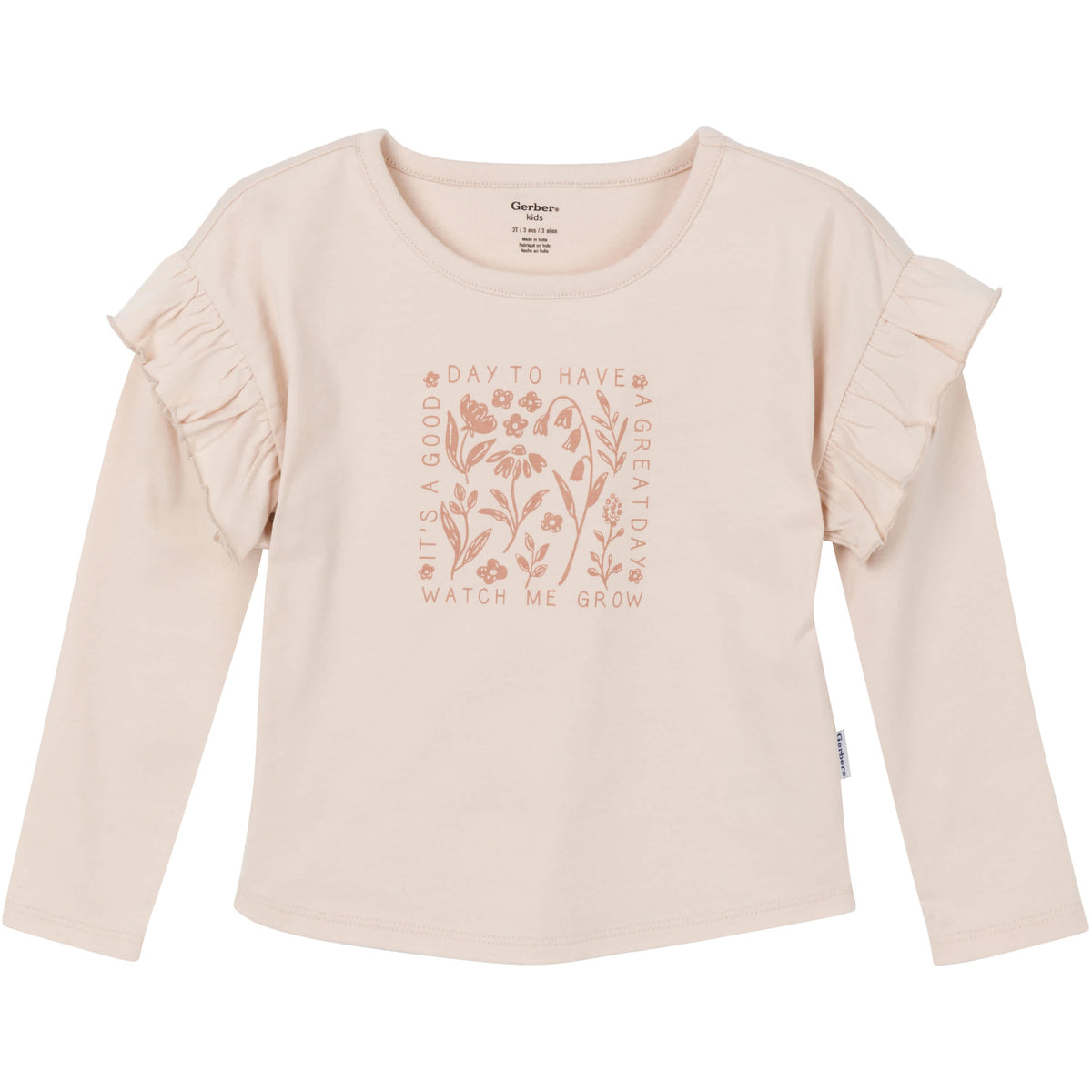 3-Piece Toddler Girls Tan Tops and Pants, view 4
