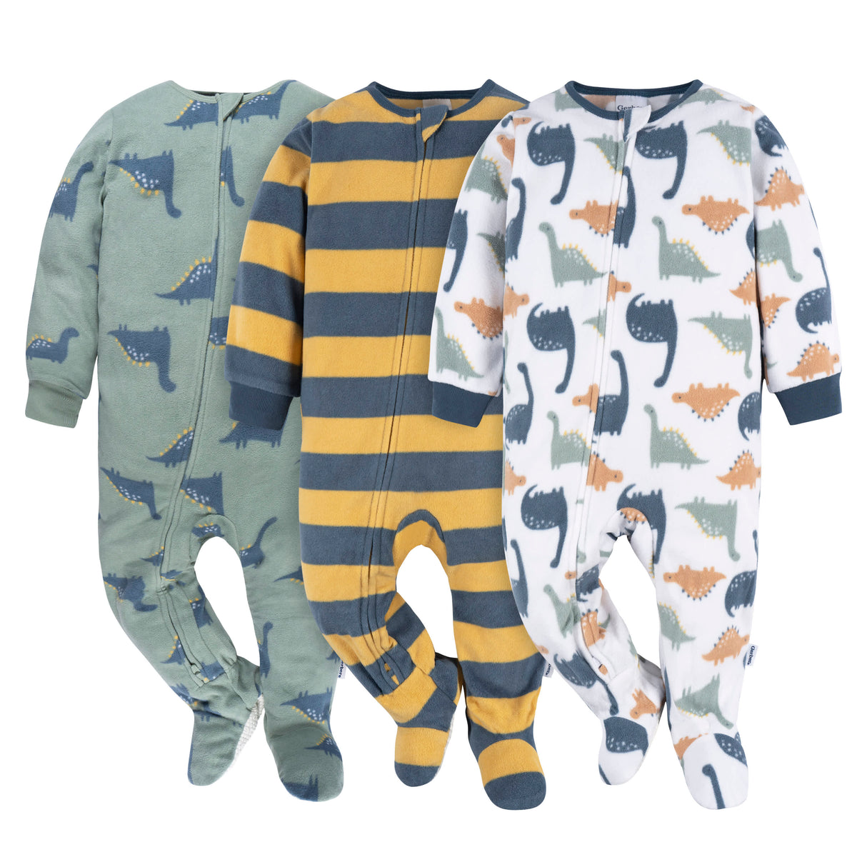 3-Pack Baby & Toddler Boys Dinos Fleece Pajamas