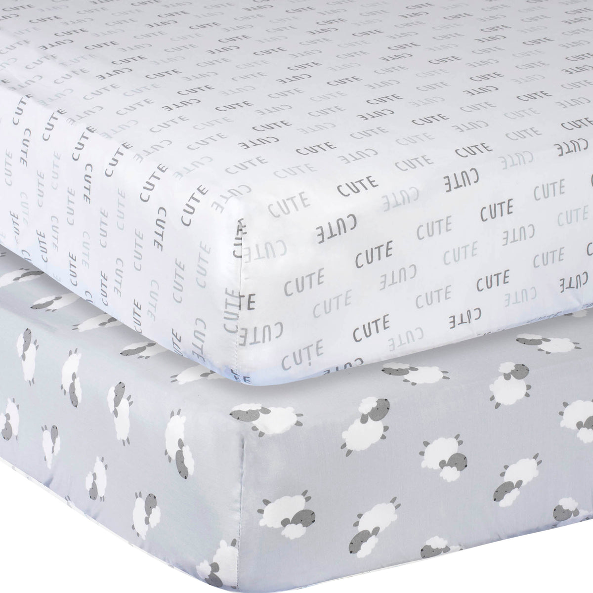2-Pack Neutral Lamb Crib Sheets