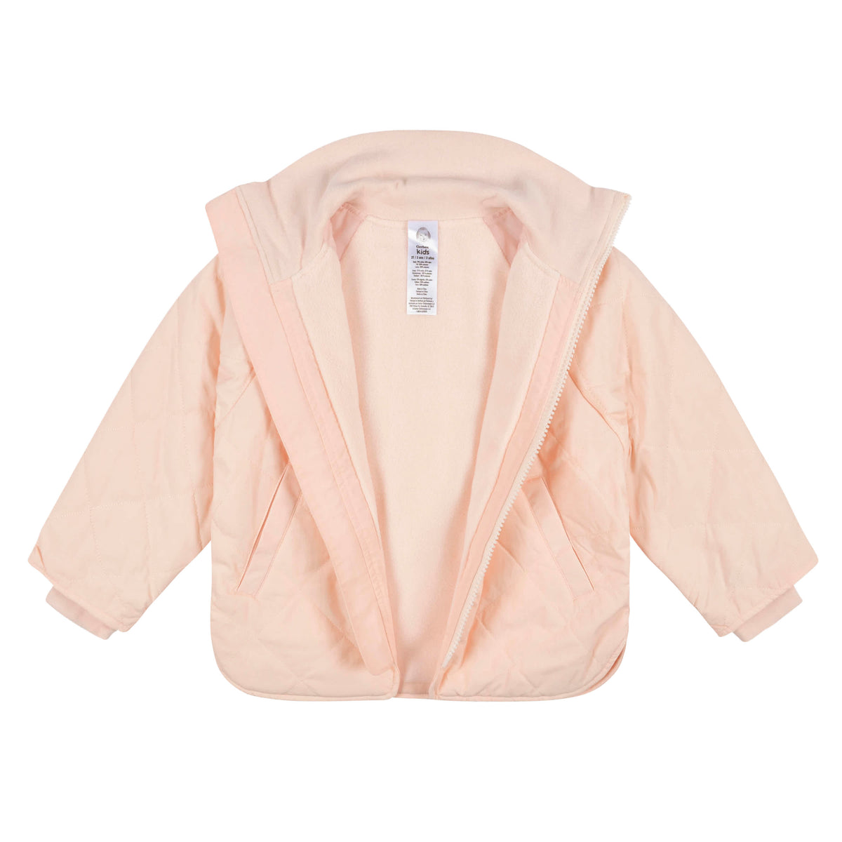 Infant & Toddler Girls Blush Pink Quilted Jacket, view 4