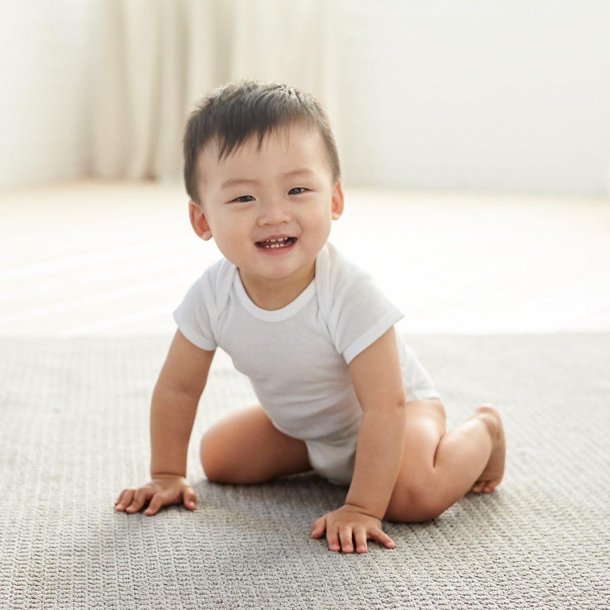 8-Pack White Short Sleeve Onesies Bodysuits - 190 GSM, view 2