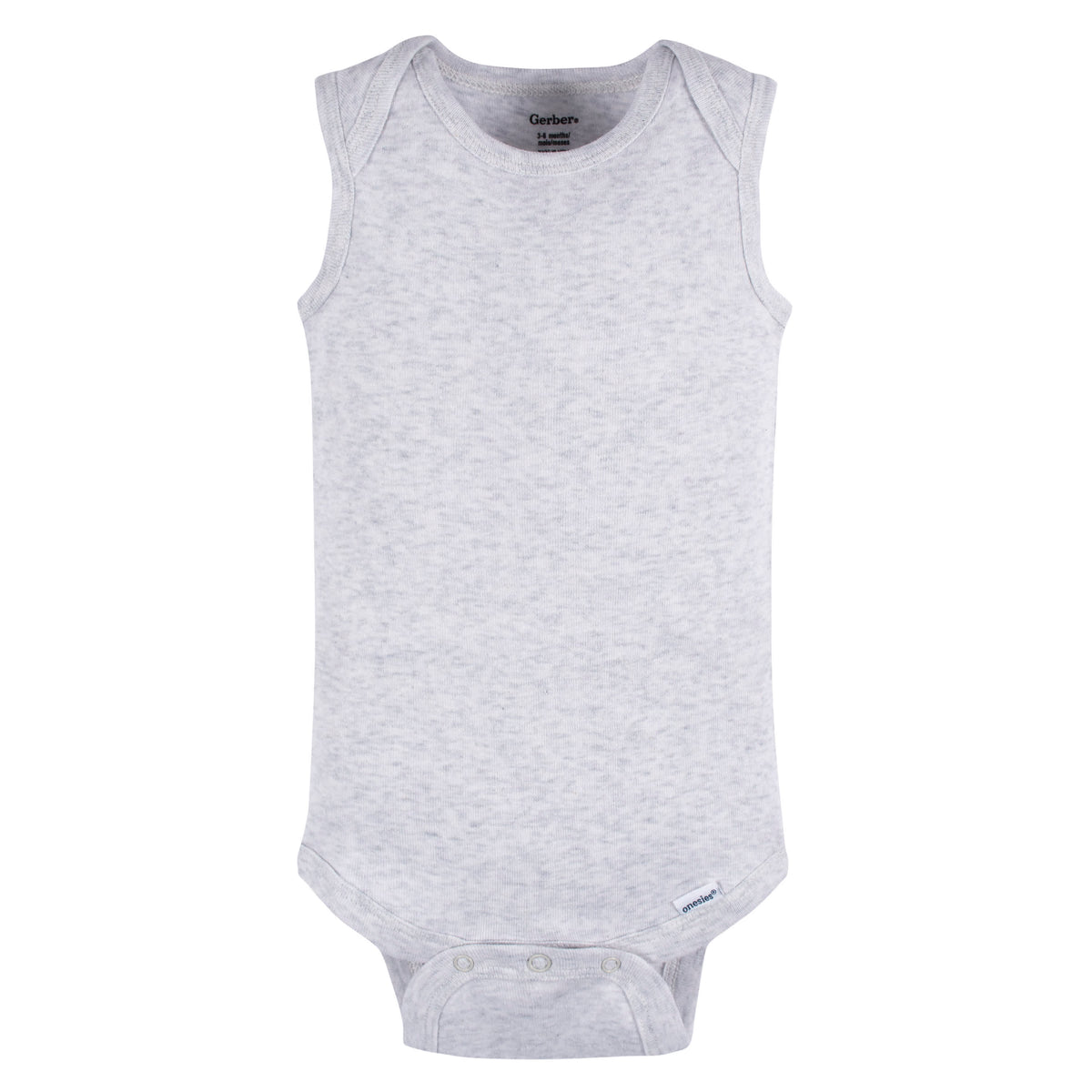 5-Pack Baby Neutral Grey Heather Sleeveless Lap Shoulder Onesies Bodysuits, view 6