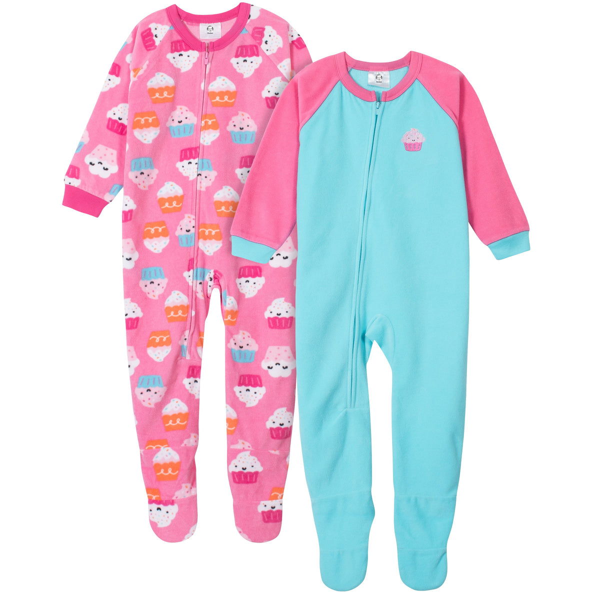 2-Pack Toddler Girls Cupcakes Blanket Sleepers