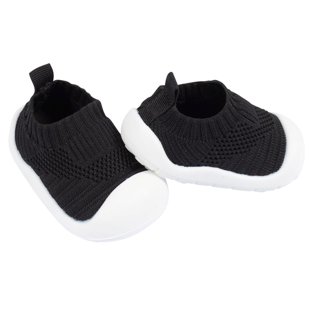 Baby Boys Black Stretchy Knit Slip-On Sneaker
