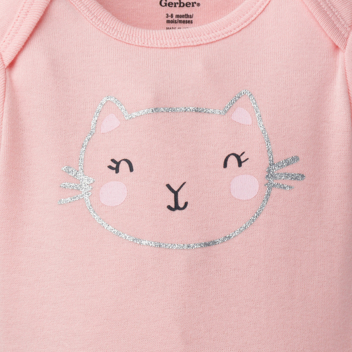 3-Piece Baby Girls Kitty Onesies Bodysuits & Pants Set, view 2