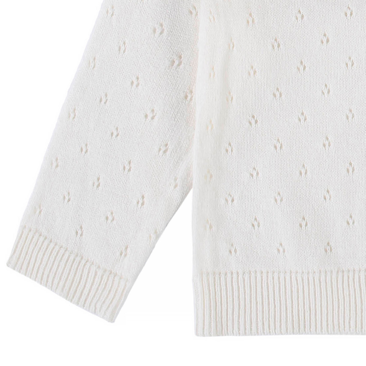 Baby & Toddler Girls White Pointelle Cardigan, view 5
