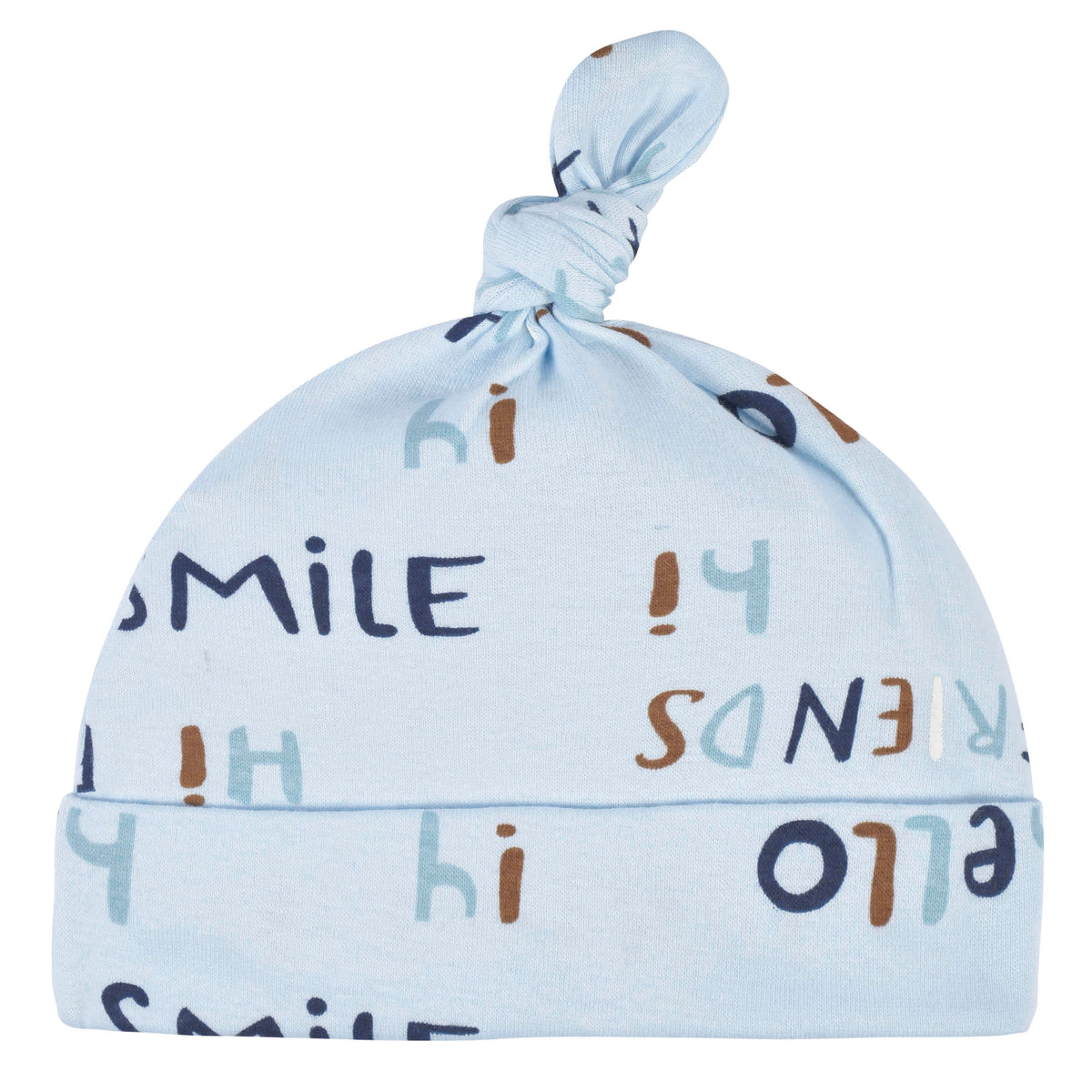 3-Piece Baby Boys Comfy Stretch "Smile" Long Sleeve Shirt, Footed Pant, & Cap Set, view 6