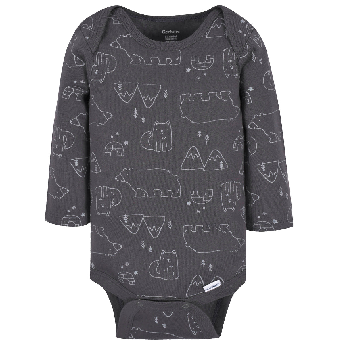 3-Pack Baby Boys Polar Pals Long Sleeve Onesies Bodysuits, view 6