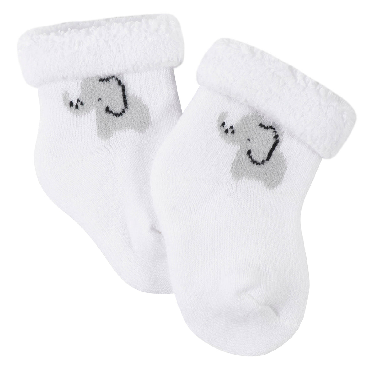6-Pack Baby Neutral Baby Animals Wiggle-Proof Terry Bootie Socks, view 3