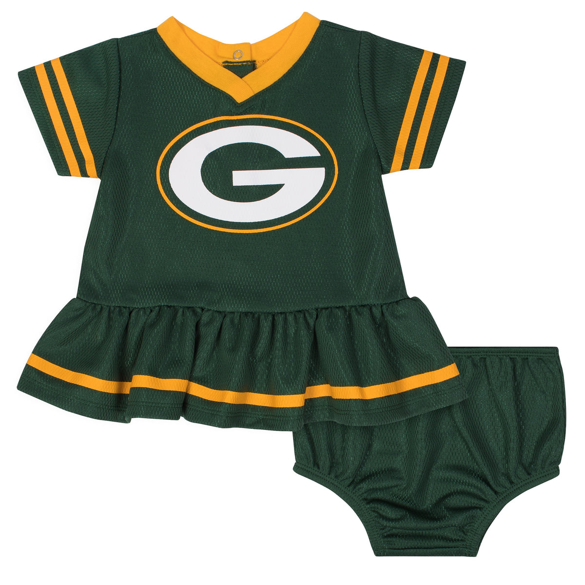 2-Piece Green Bay Packers Dress and Diaper Cover Set