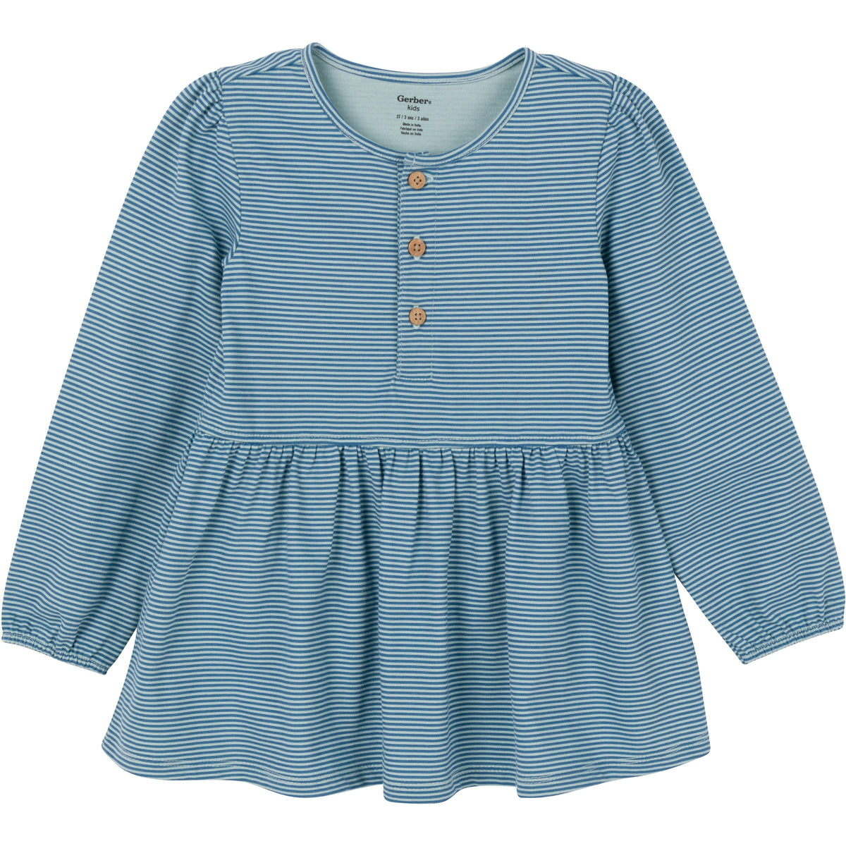 3-Piece Toddler Girls Blue Tunics and Leggings, view 2
