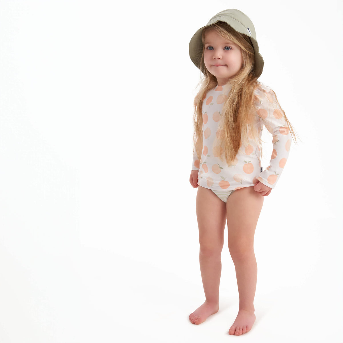 2-Piece Infant & Toddler Girls Peaches Rashguard Set, view 2