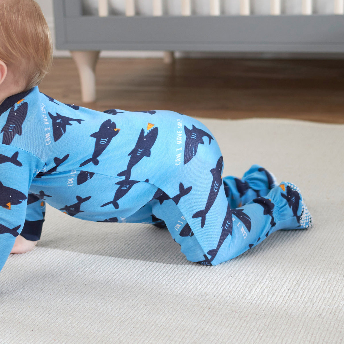2-Pack Boys Sharks Snug Fit Unionsuit Pajamas, view 3