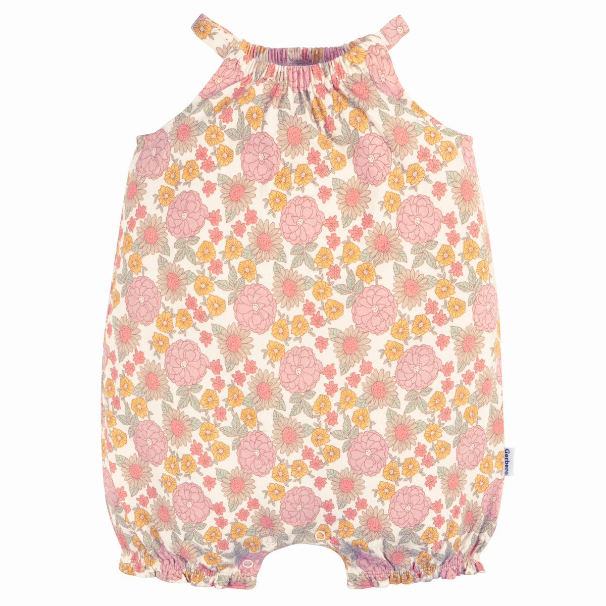2-Pack Baby Girls Retro Floral Romper, view 2