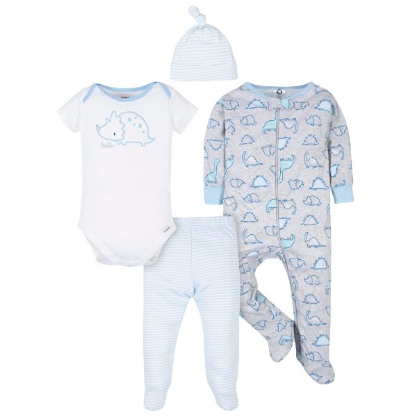 4-Piece Organic Sleep 'N Play, Onesie, Footed Pant, and Cap