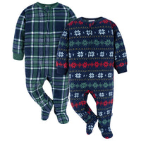 2-Pack Baby & Toddler Neutral Multi Fairisle Fleece Pajamas