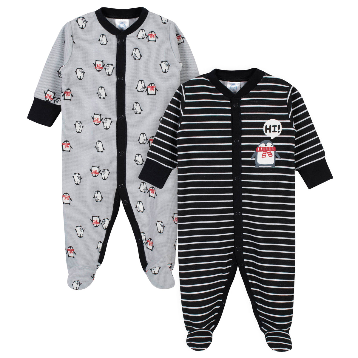 2-Pack Baby Boys Penguin Thermal Sleep N' Plays
