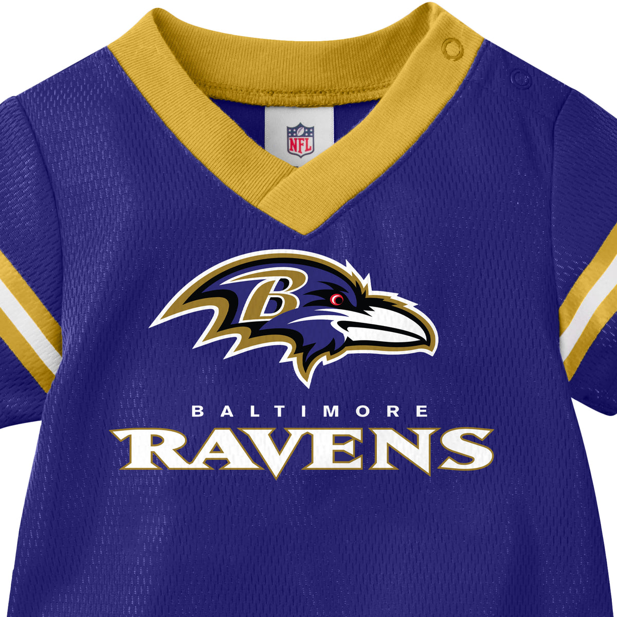 Baby Boys Ravens Short Sleeve Jersey Bodysuit, view 5