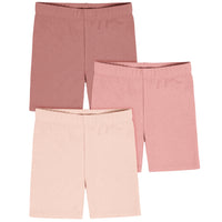 3-Pack Toddler Girls Dusty Pinks Bike Short