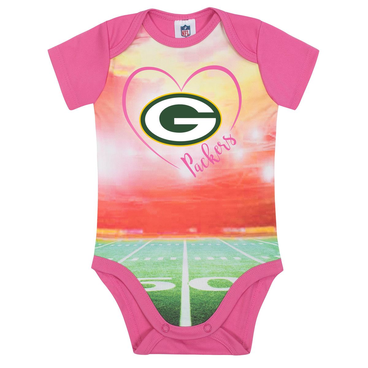 Green Bay Packers Baby Girls Short Sleeve Bodysuit