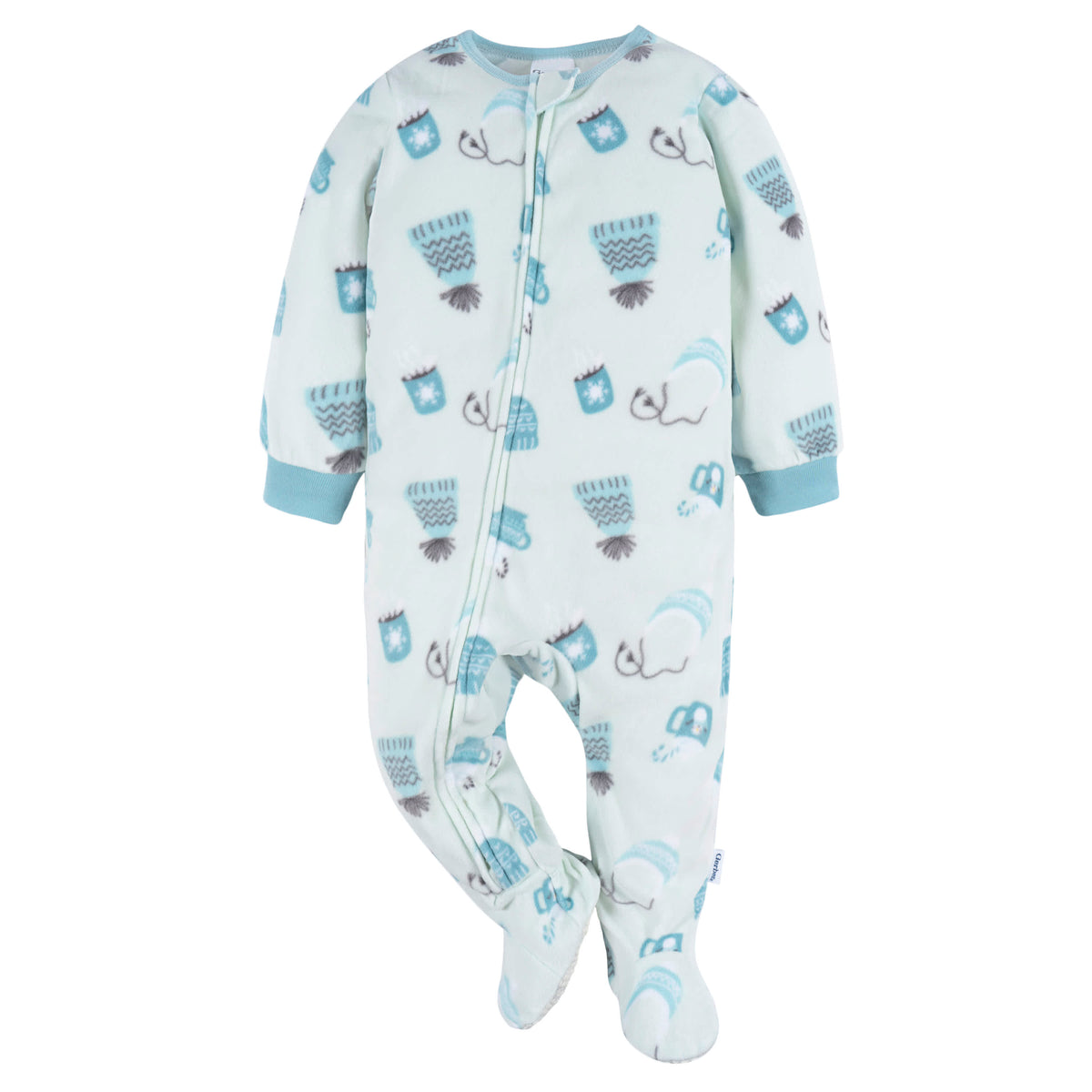 2-Pack Baby & Toddler Neutral Blue Winter Items Fleece Pajamas, view 2