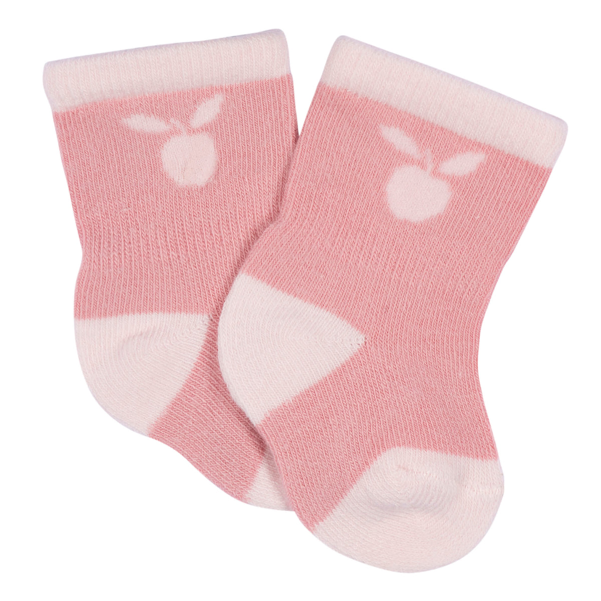 6-Pack Baby Girls Appley Sweet Wiggle Proof Socks, view 2
