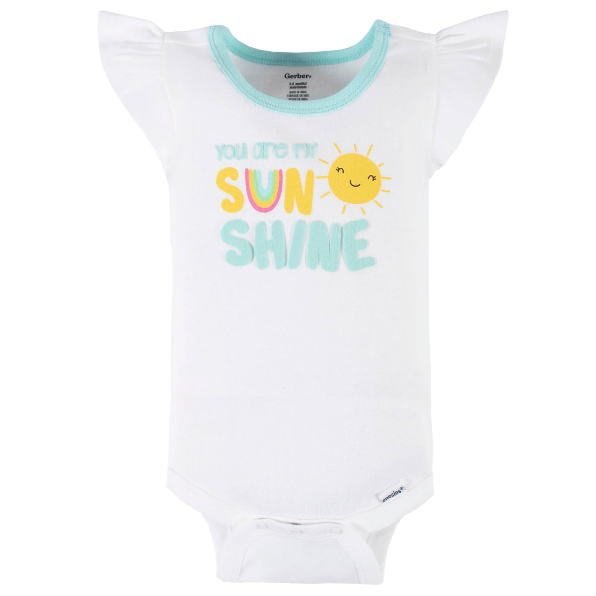 4-Pack Baby Girls Dots Of Rainbows Short Sleeve Onesies Bodysuits, view 2