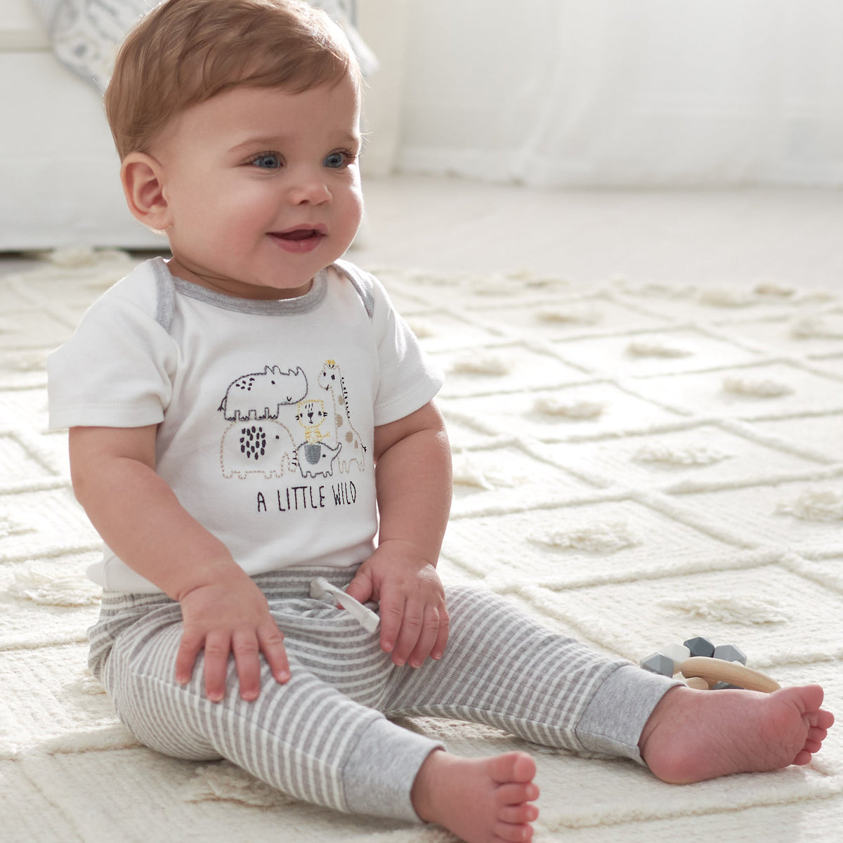 5-Pack Organic Baby Boys Wild Guy Onesies Brand Bodysuits, view 3