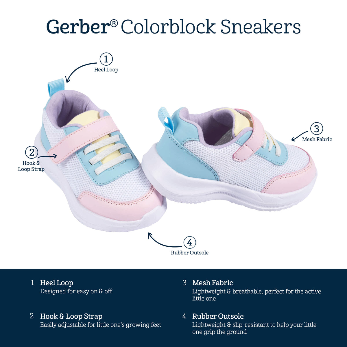 Infant & Toddler Girls Pink Colorblock Sneaker, view 5