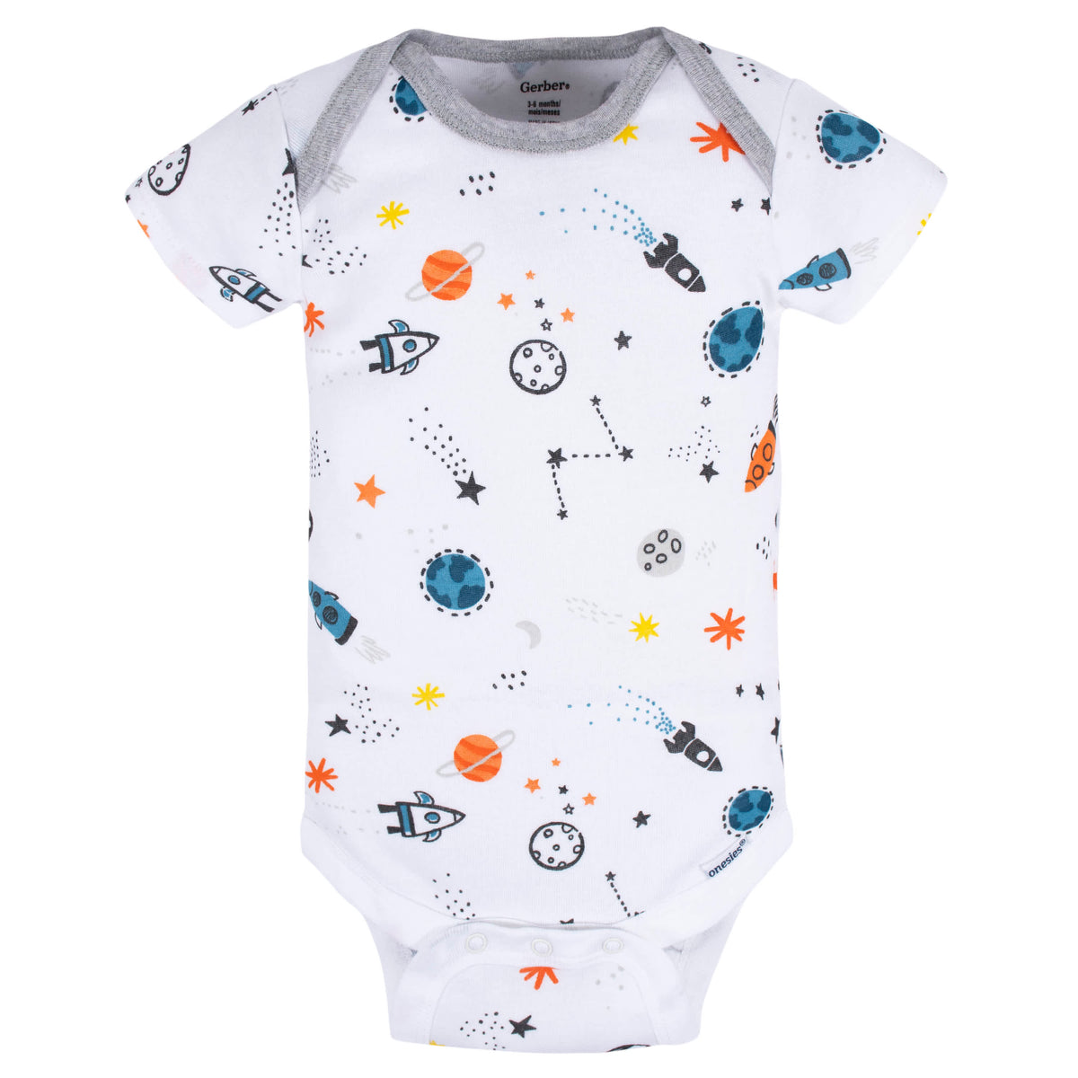8-Pack Baby Boys Space Explorer Onesies Bodysuits, view 10