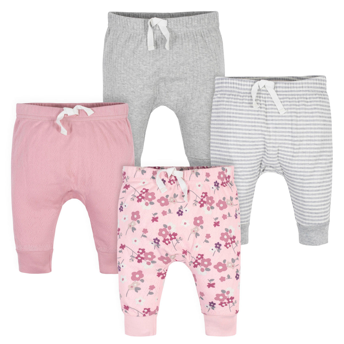 Assorted Organic Baby Neutral Wildflower & Gray Pants