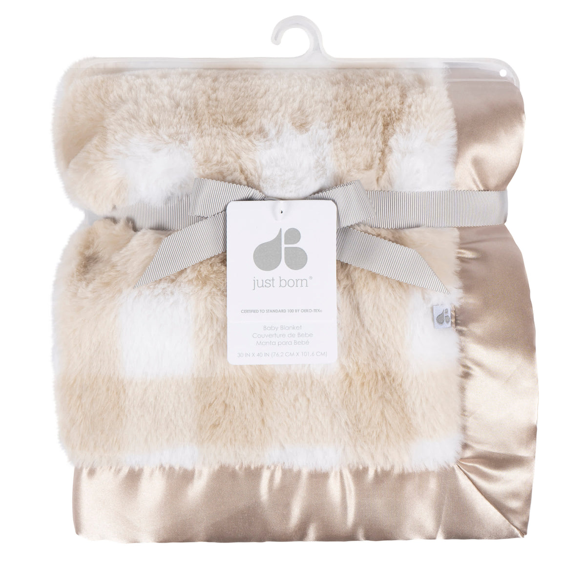 Baby Neutral Tan Plush Blanket, view 3