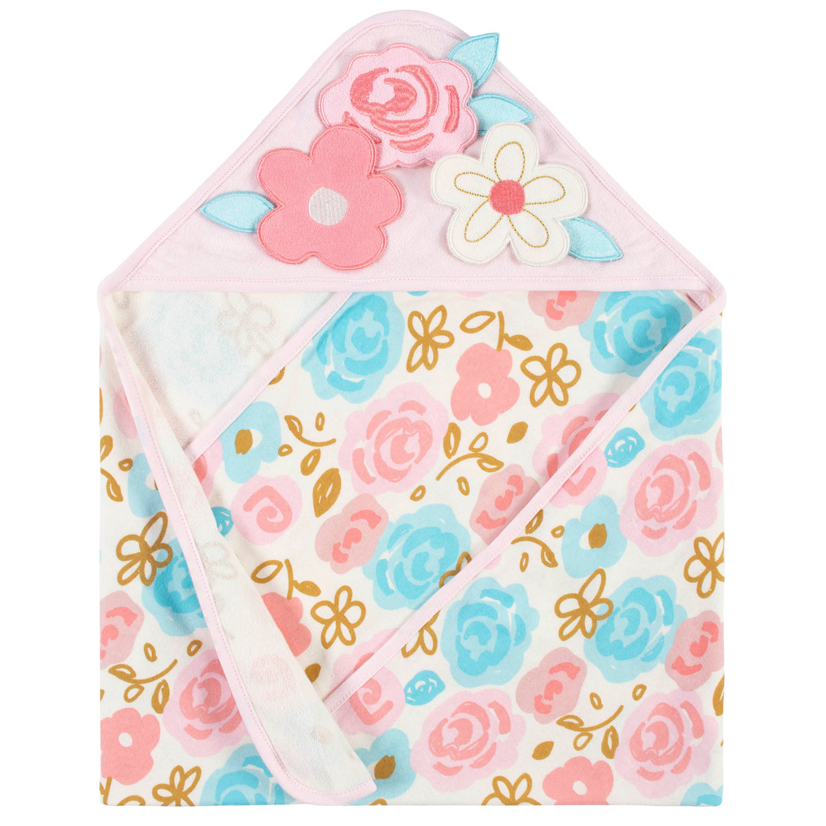 4-Piece Girls Princess Hooded Towel and Washcloths Set, view 2