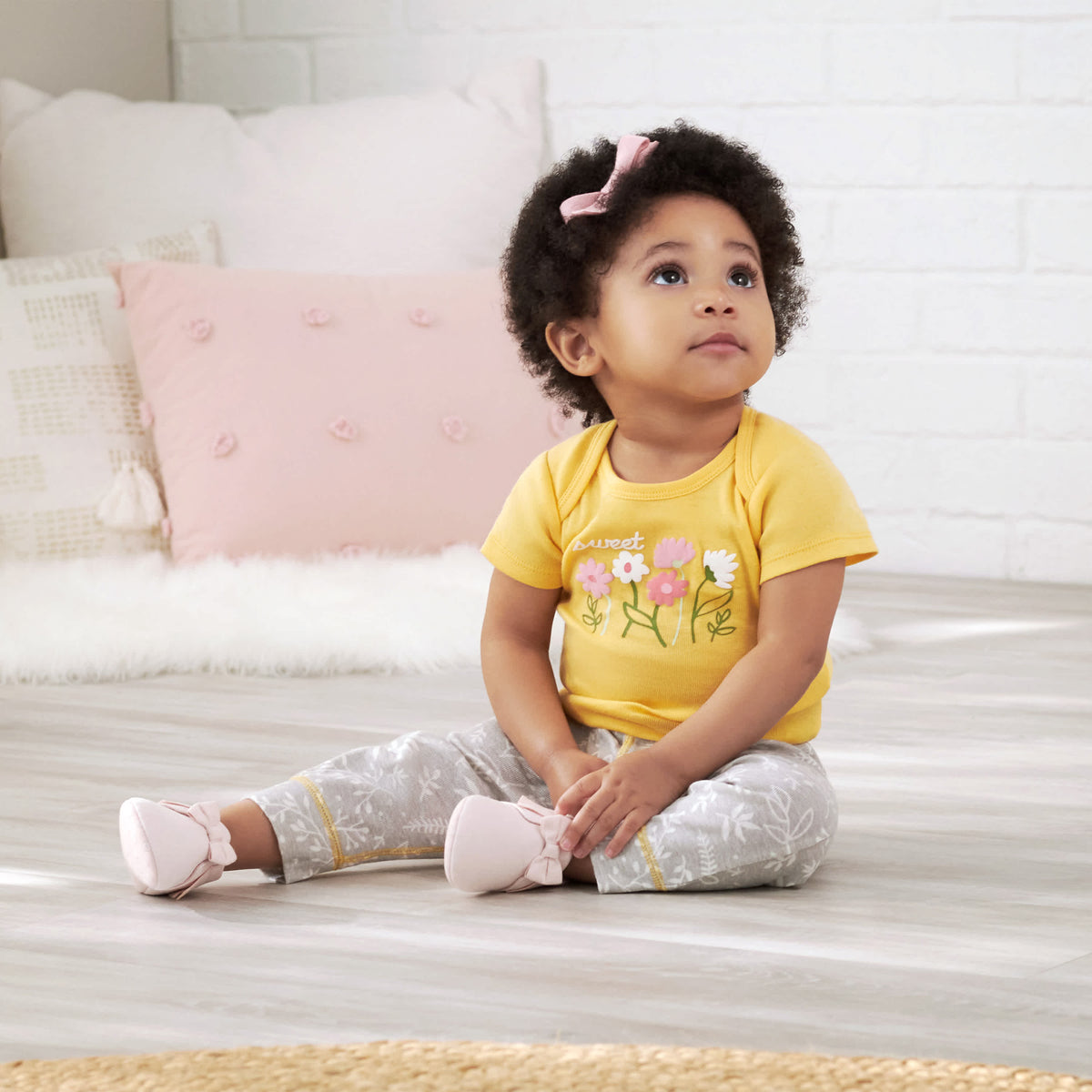 3-Piece Baby Girls Deer Onesies Bodysuits & Pants Set, view 5