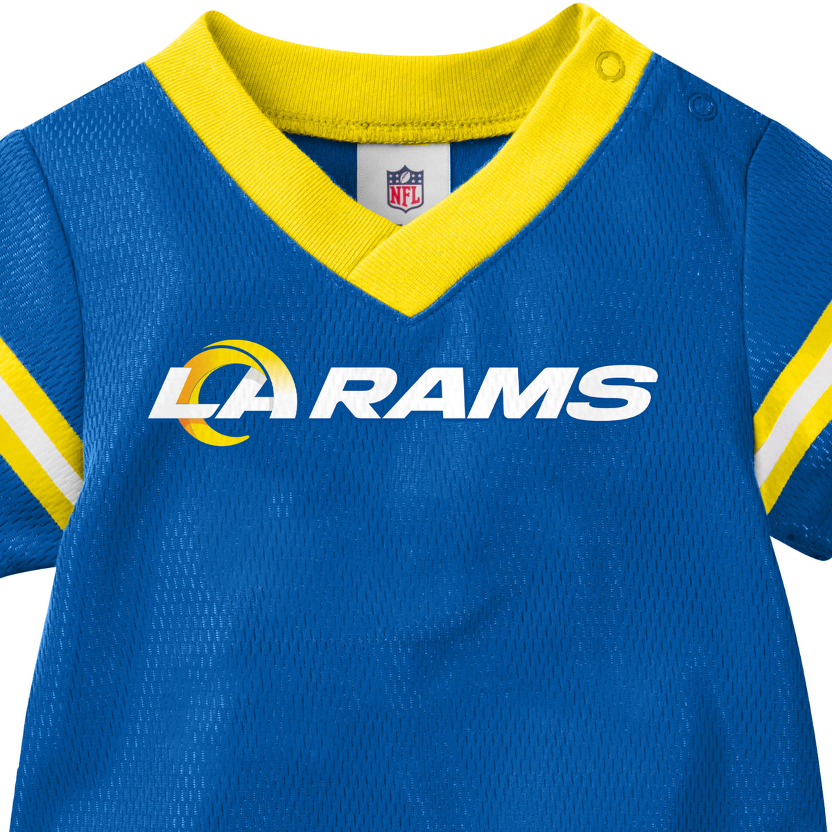 Baby Boys Rams Short Sleeve Jersey Bodysuit, view 5